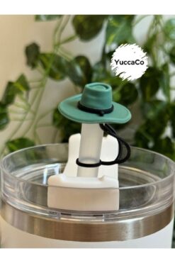 Stanley Yeşil Şapka Termos Pipet Kapağı/Şapkalı Pipet Süsü/Pipet Tıpası