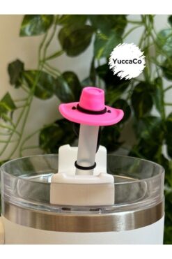 Stanley Pembe Şapka Termos Pipet Kapağı/Şapkalı Pipet Süsü/Pipet Tıpası