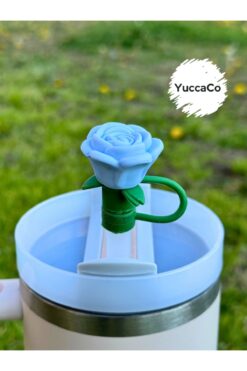 Stanley Gül Termos Süsü/Çiçek Pipet Tıpası/Çiçekli Pipet Koruyucu/Güllü Termos Aksesuar
