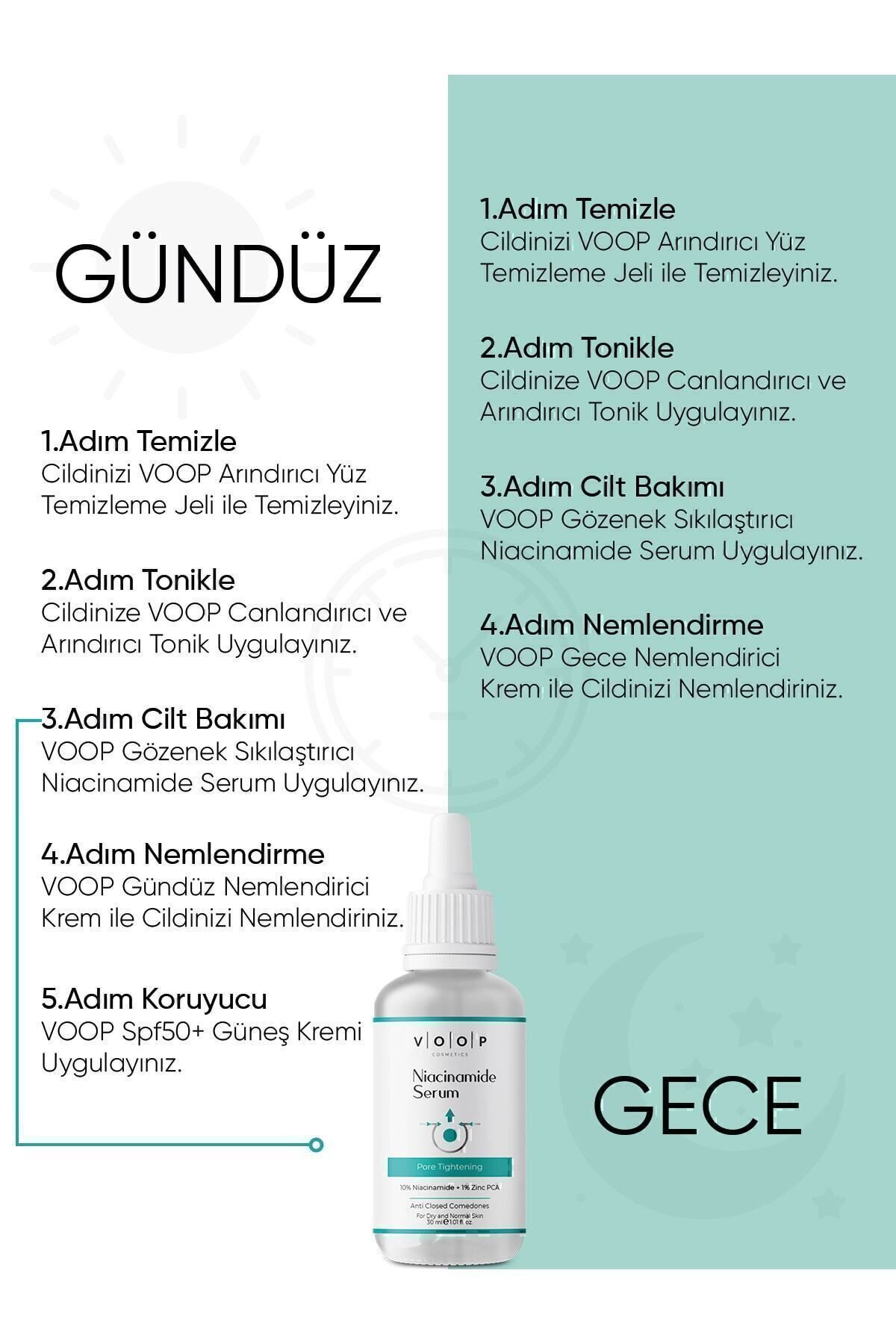 VOOP %10 Niacinamid Serum 30 ml | Gözenek Sıkılaştırıcı Cilt Bakım Serumu - Görsel 2