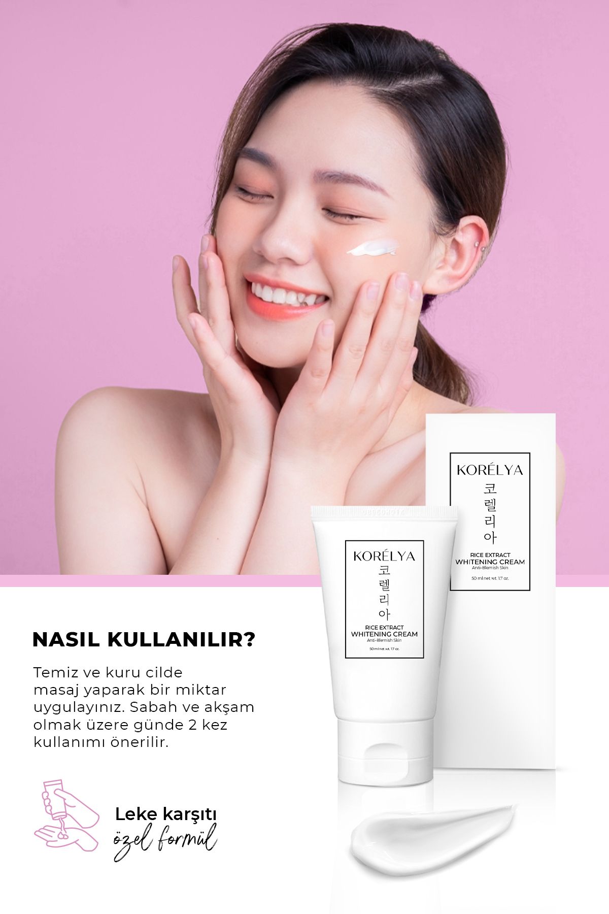 KORELYA Pirinç Mayası Leke Karşıtı Beyazlatıcı Krem - Rice Yeast Whitening Cream 50 ml - Görsel 2