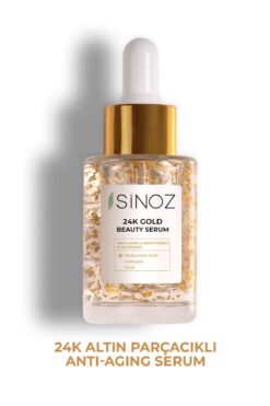 SİNOZ 24k Altın Parçacıklı Hyaluronik Asit Içeren Kırışıklık Karşıtı Kolajen Cilt Bakım Serum 30 ml