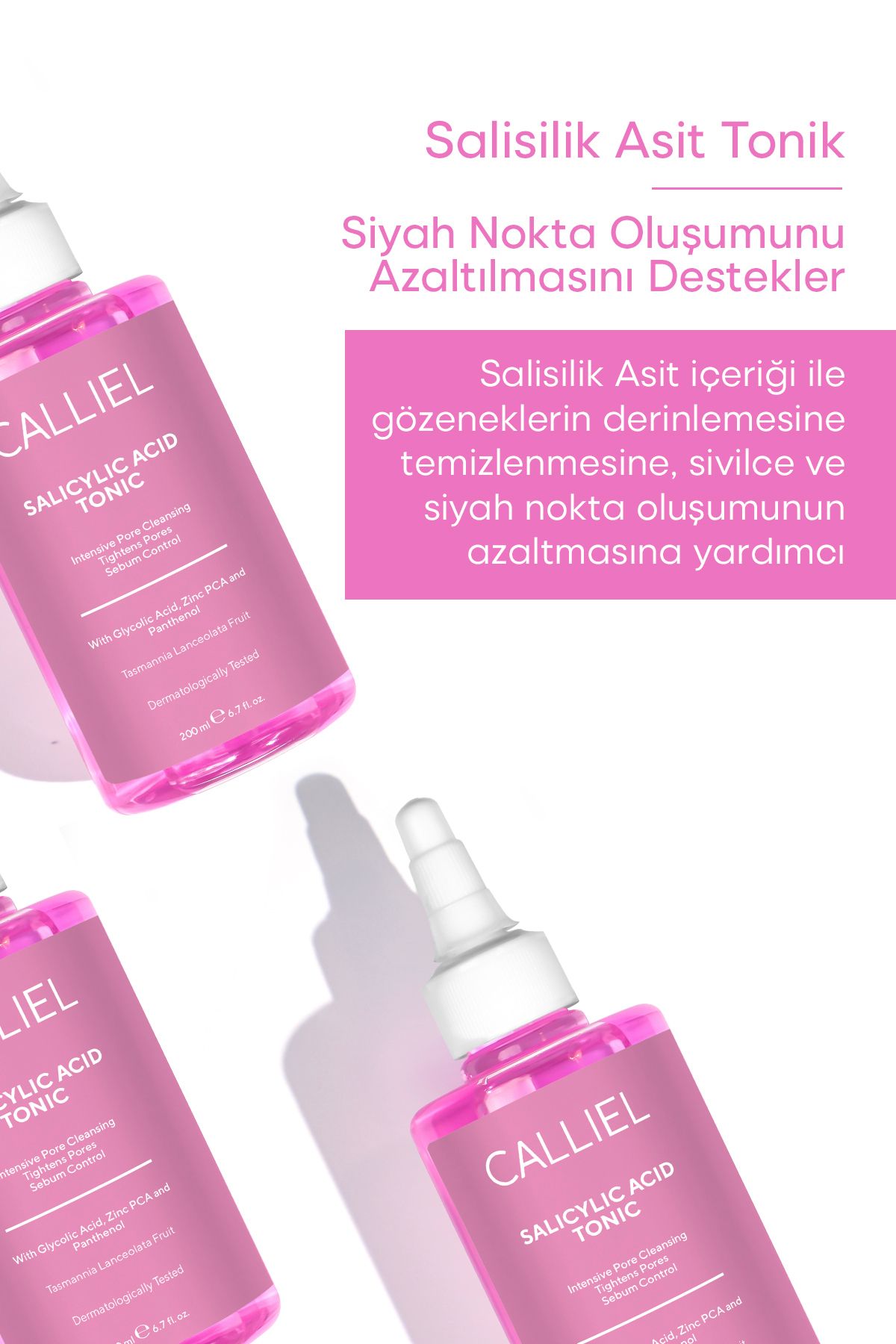 CALLİEL Sivilce Ve Siyah Nokta Karşıtı Arındırıcı Salisilik Asit Tonik 200 Ml - Görsel 2