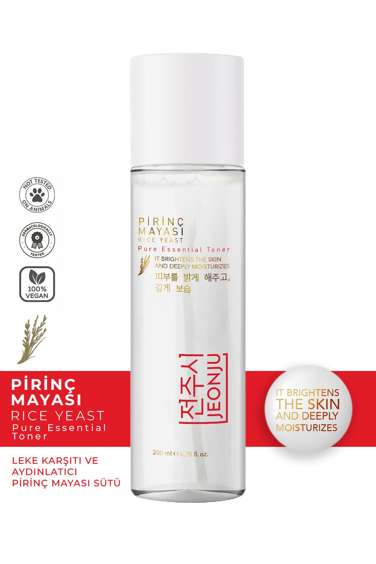 JEONJU Pirinç Mayası Beyazlatıcı Aydınlatıcı Leke Karşıtı Tonik