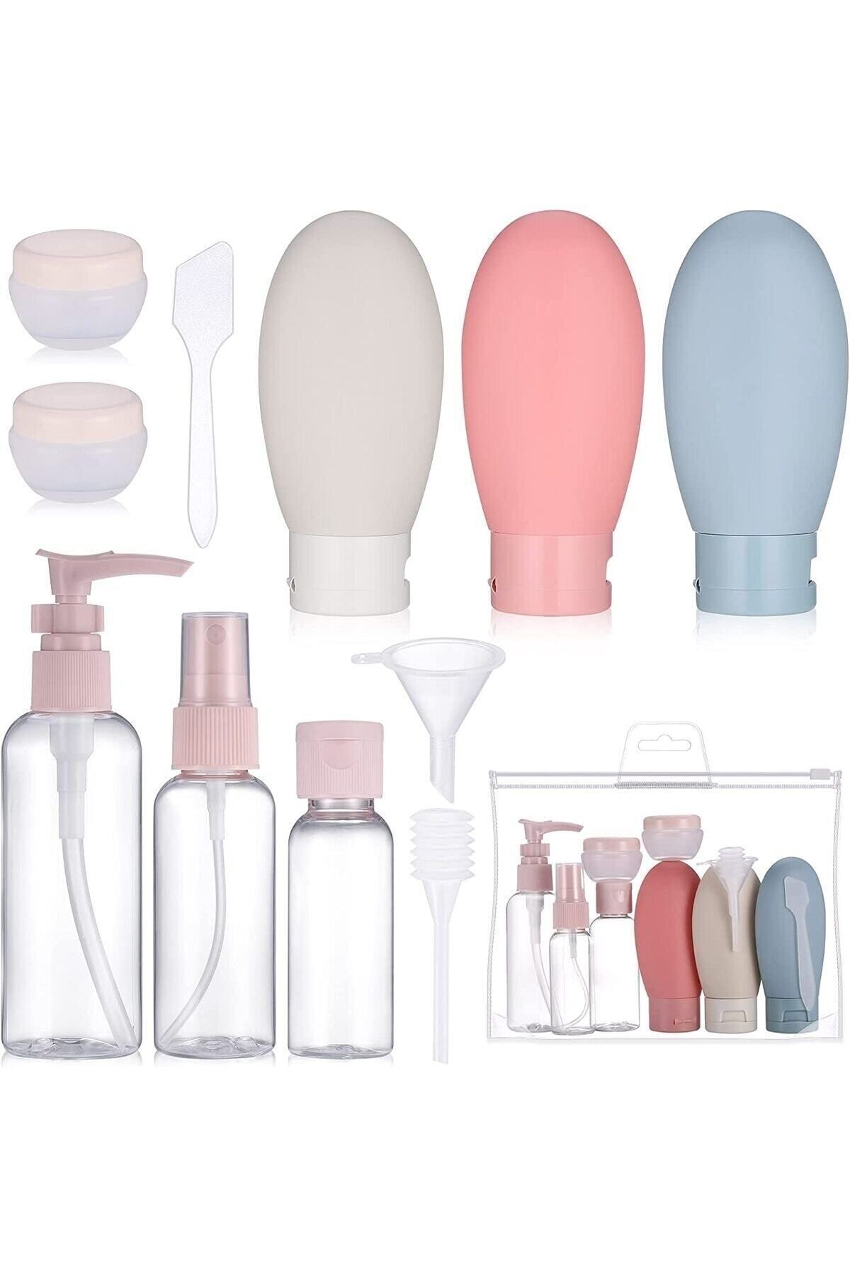 ARVALE Özel Üretim Seyahat Seti 13 Parça - Krem Şişeleri Dezenfektan Setleri