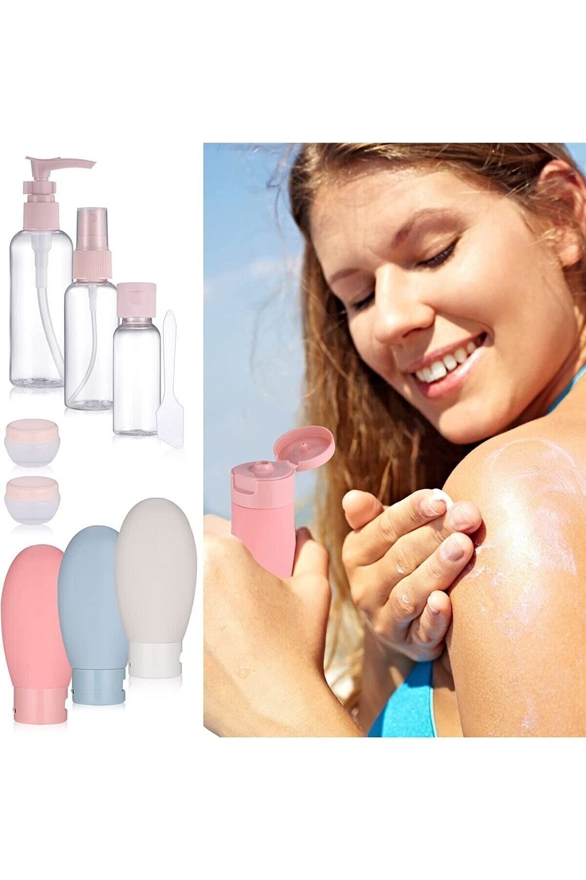 ARVALE Özel Üretim Seyahat Seti 13 Parça - Krem Şişeleri Dezenfektan Setleri - Görsel 2