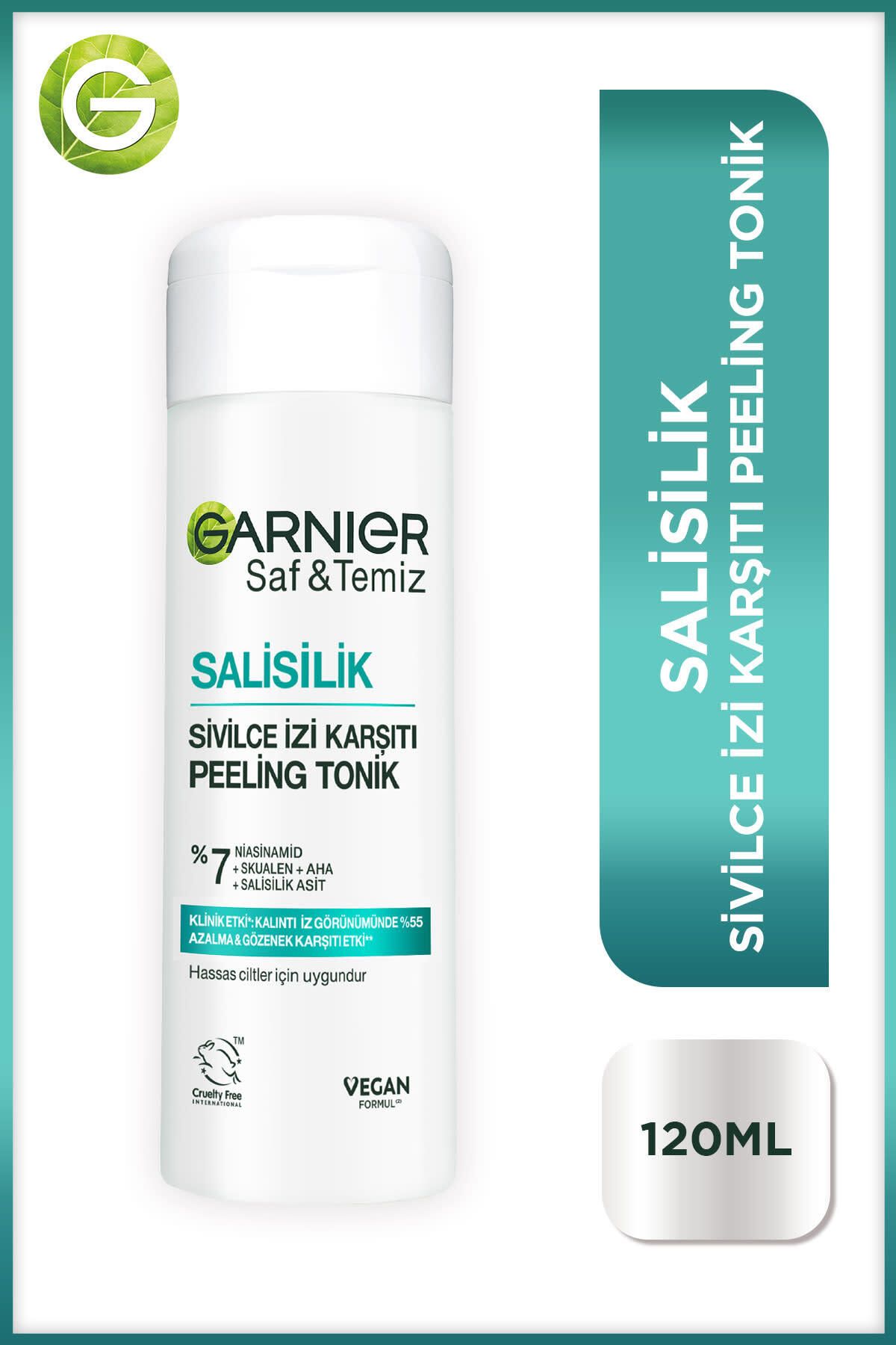 Garnier Salisilik Sivilce İzi Karşıtı Gözenek Sıkılaştırıcı Peeling Tonik (Salisilik&Niasinamid&Skualen&AHA)