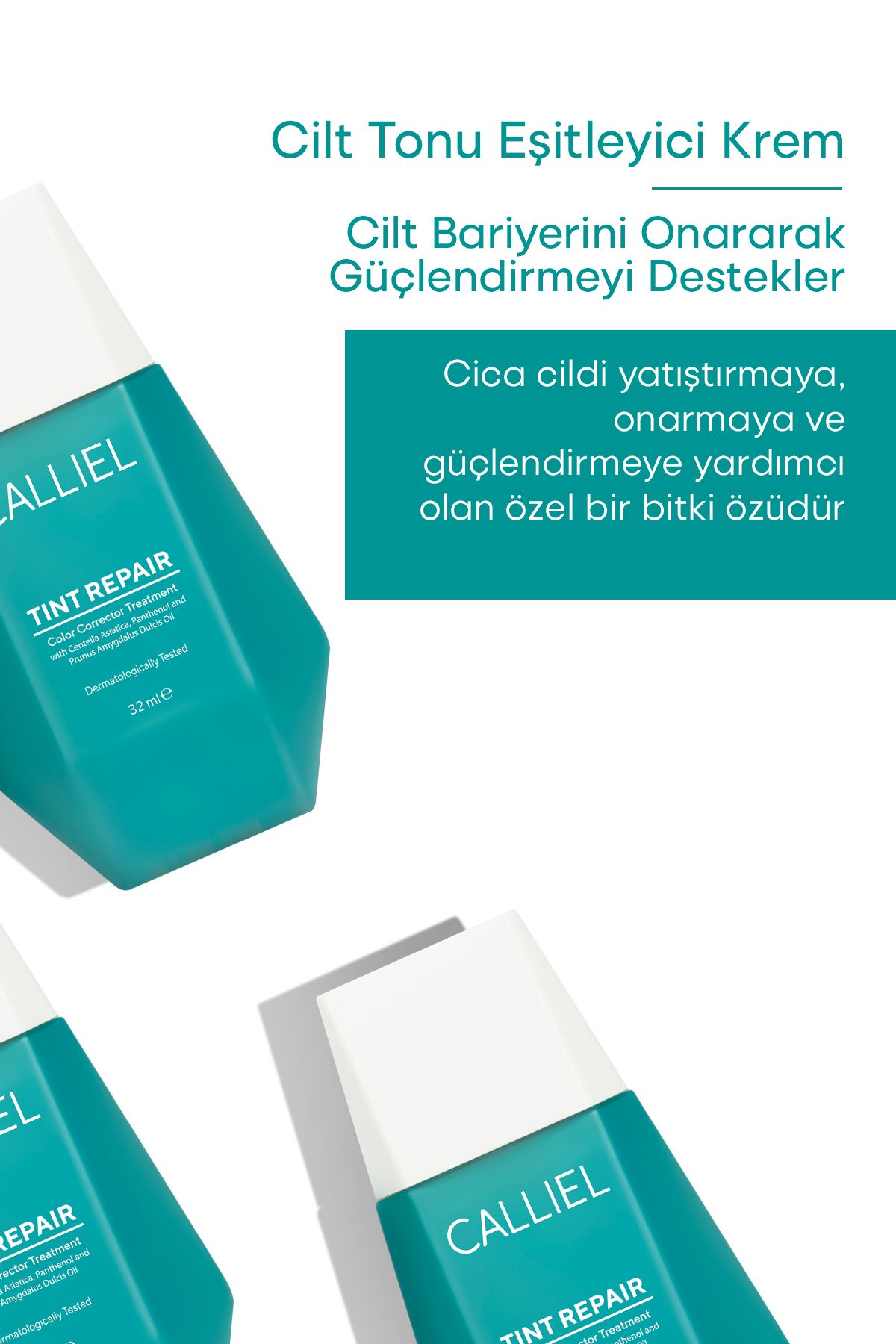 CALLİEL Tint Repair Centella Özlü Bariyer Onarıcı, Yatıştırıcı, Kızarıklık Karşıtı Ton Eşitleyici Krem 32 ml - Görsel 2