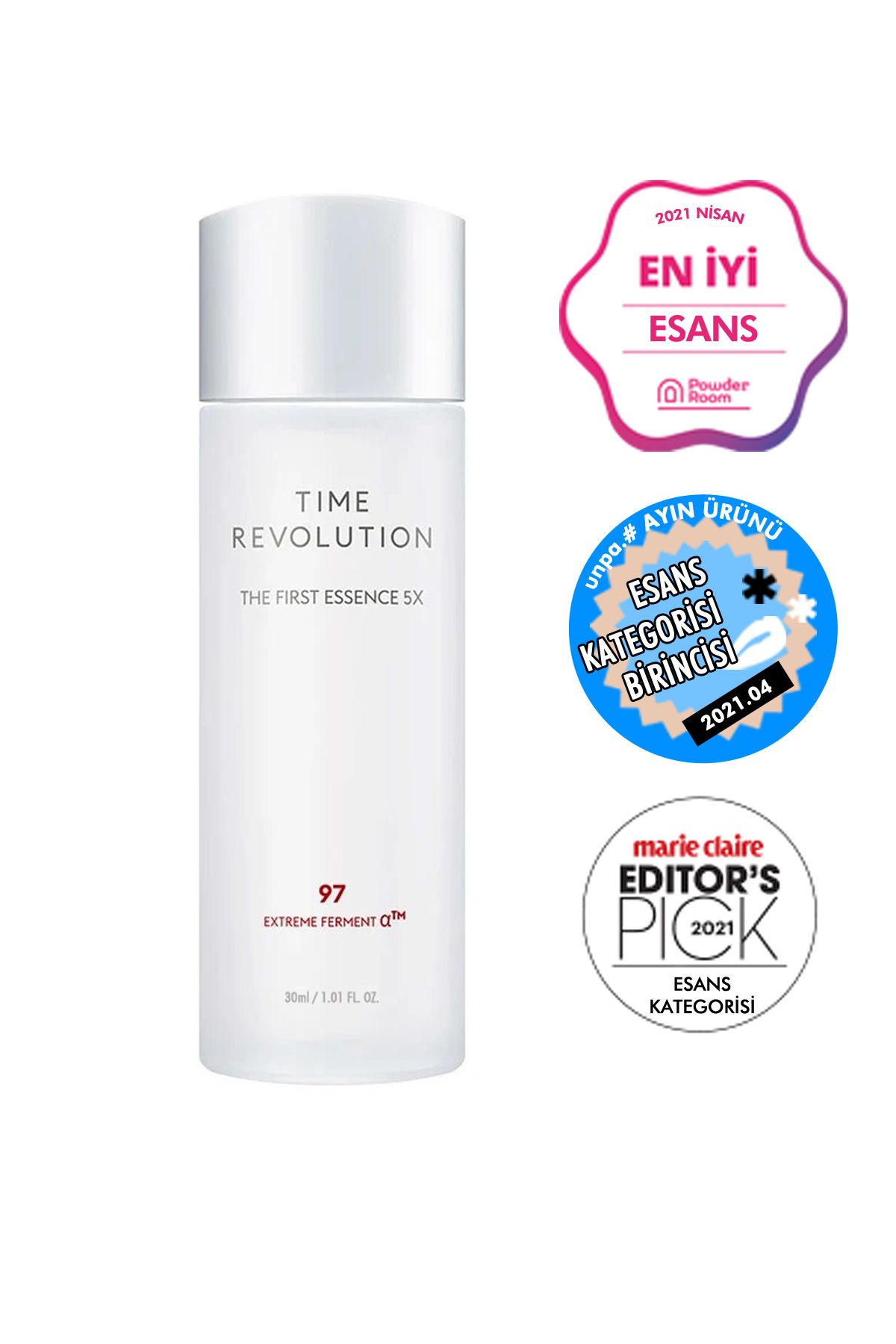 Missha Fermente İçeriklere Sahip Aydınlatıcı&Nemlendirici Esans Time Revolution The First Essence 5x (30ml)