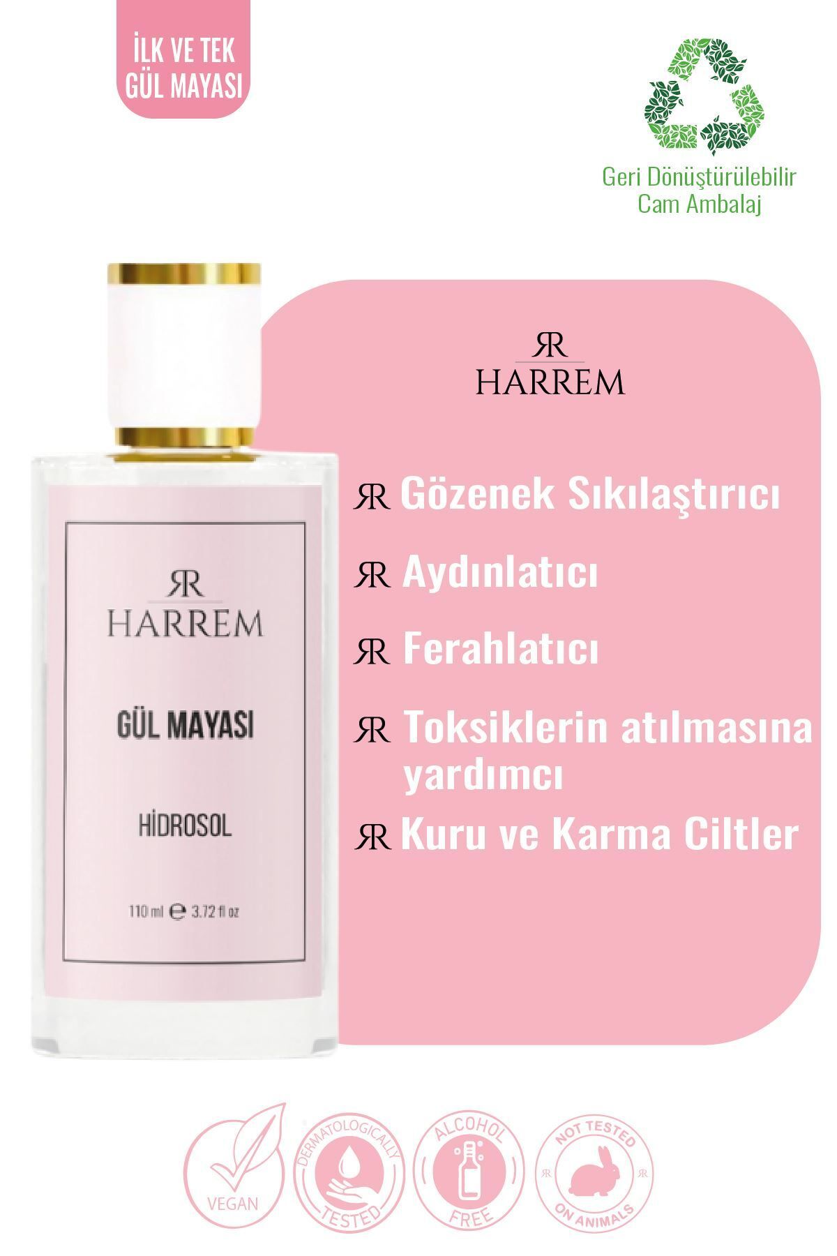 Harrem Gül Mayası Aydınlatıcı Gözenek Sıkılaştırıcı Ve Arındırıcı Tonik - Görsel 2