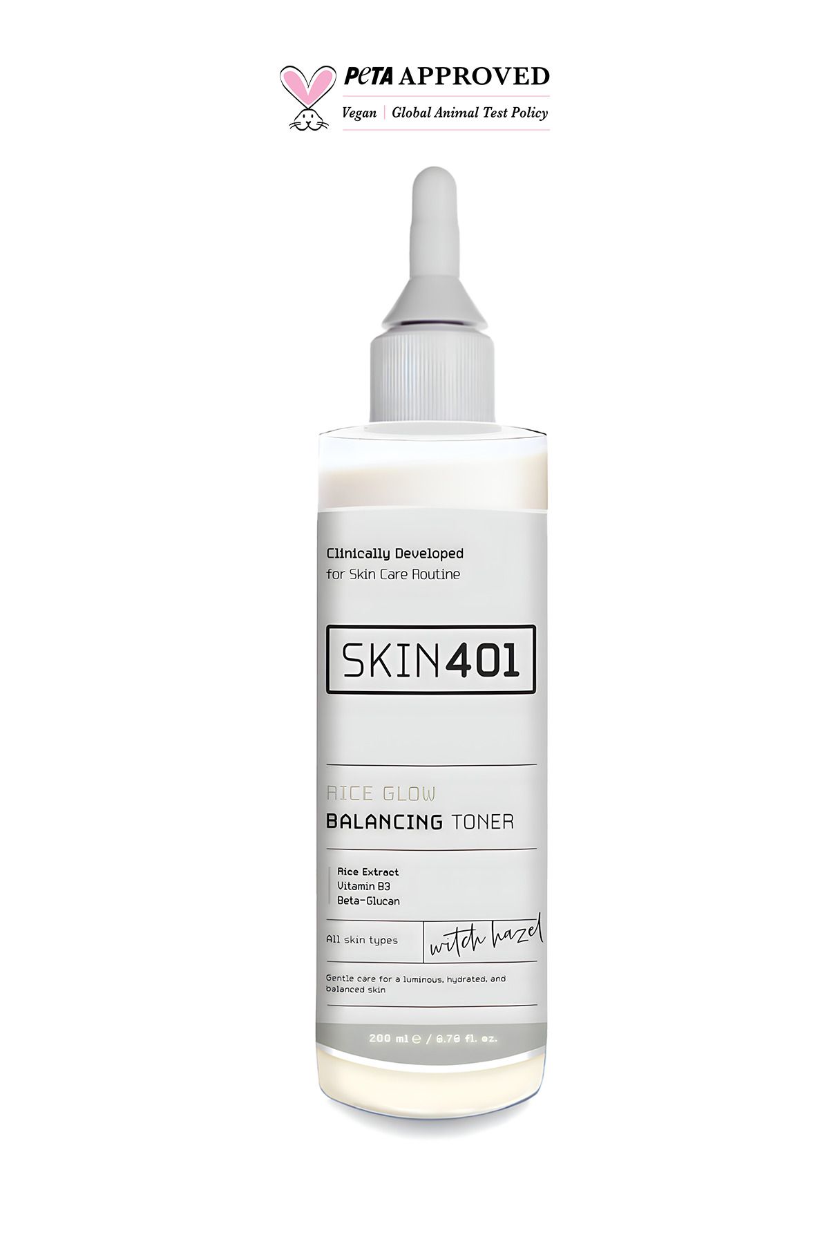 Skin401 Pirinç Özlü Aydınlatıcı Dengeleyici Tonik 200ml (%100 Vegan) - Görsel 2