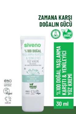 Siveno %100 Doğal Yüz Kremi Yaşlanma Karşıtı Hyaluronik Asit Aydınlatıcı Yenileyici Canlandırıcı 30 ml