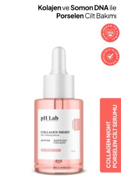 Ph Lab Phlab Collagen Night Serum, Kolajen ve Somon DNA'lı Gece Yüz Bakım Serumu, Porselen Cilt Serumu