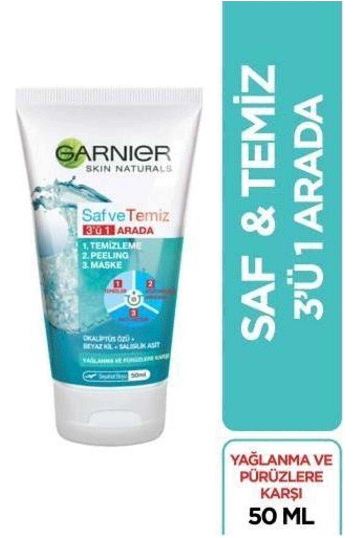 Garnier Saf Ve Temiz 3 Ü 1 Arada Okaliptus Peeling Maske 50ml