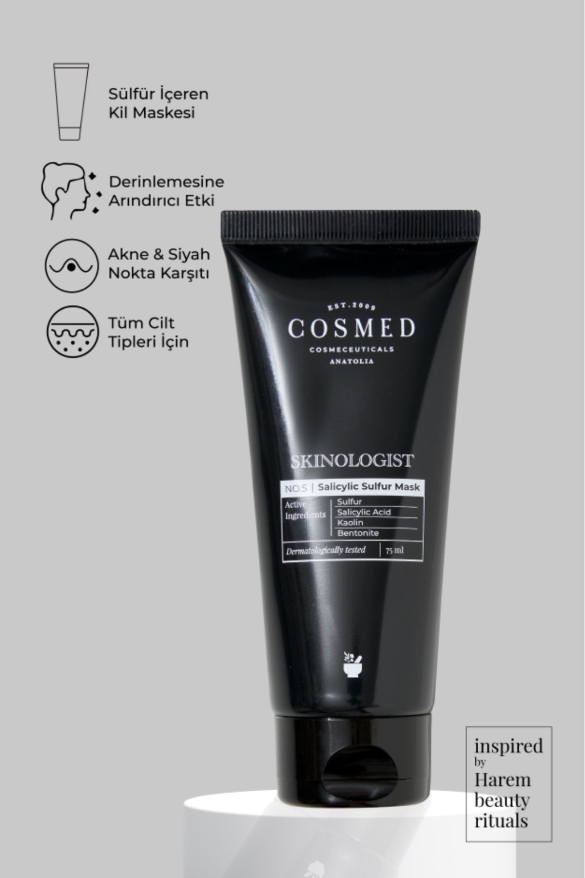COSMED Skinologist Salicylic Sulfur Mask/siyah Nokta Karşıtı Kil Maskesi 75 ml - Görsel 2
