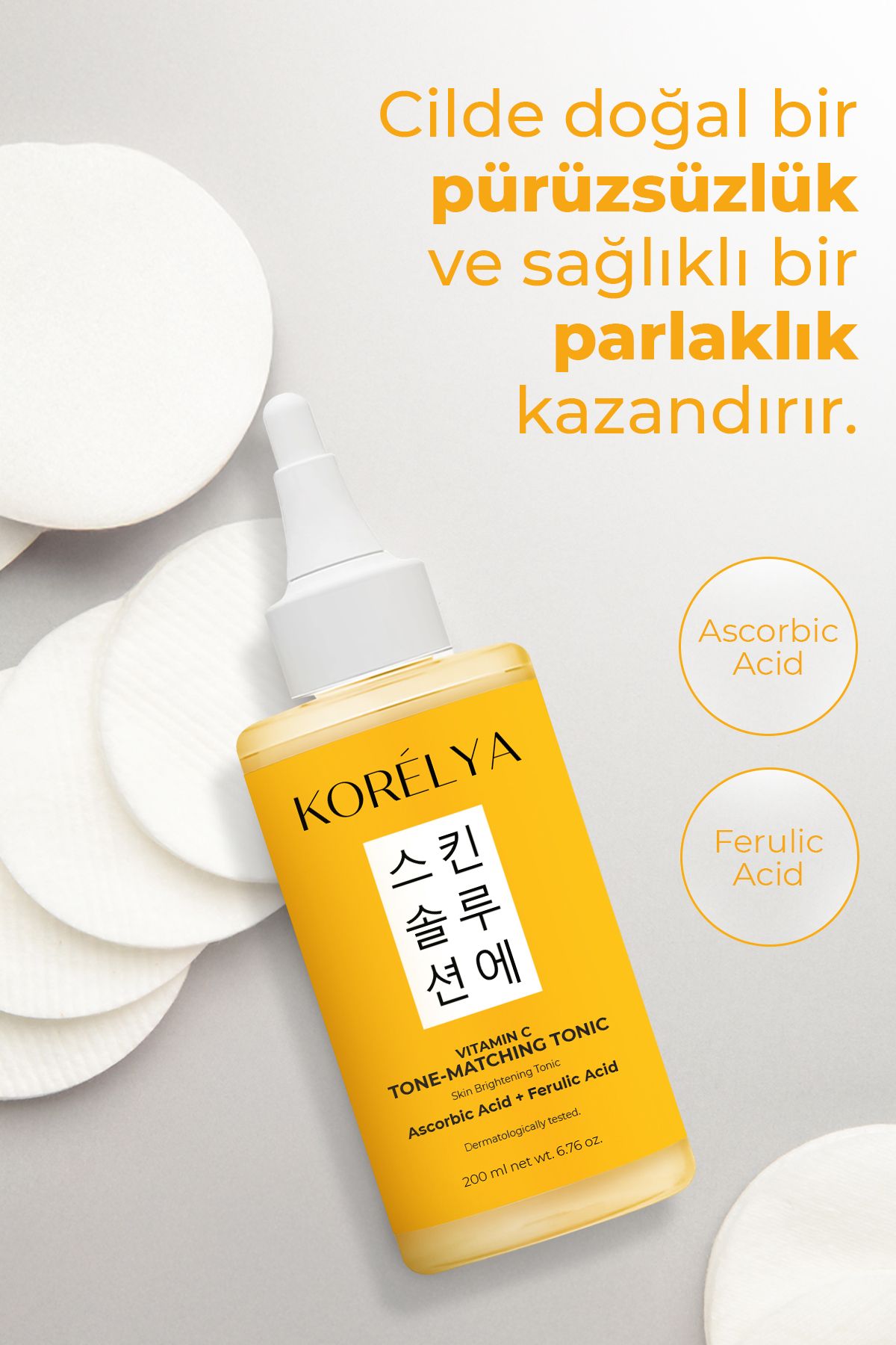 KORELYA C Vitamini Ton Eşitleyici Tonik - Vitamin C Tone Equalizing Tonic 200 ml - Görsel 2