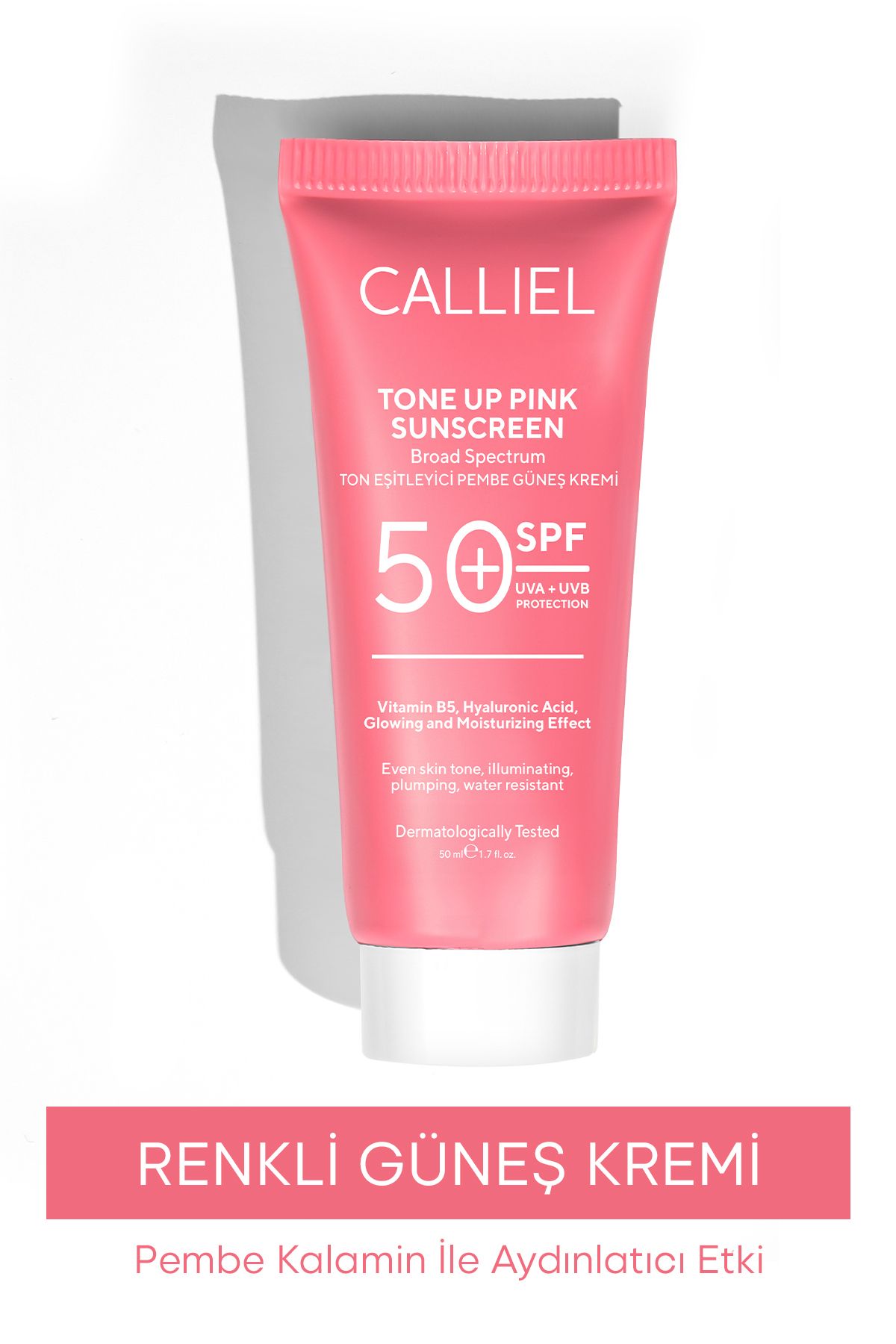 CALLİEL Ton Eşitleyici , Aydınlatıcı Spf 50+ Renkli Güneş Kremi Glutatyon, Hyaluronik Asit Etkili 50 ml