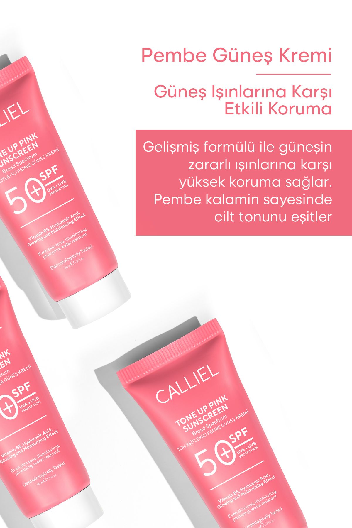 CALLİEL Ton Eşitleyici , Aydınlatıcı Spf 50+ Renkli Güneş Kremi Glutatyon, Hyaluronik Asit Etkili 50 ml - Görsel 2