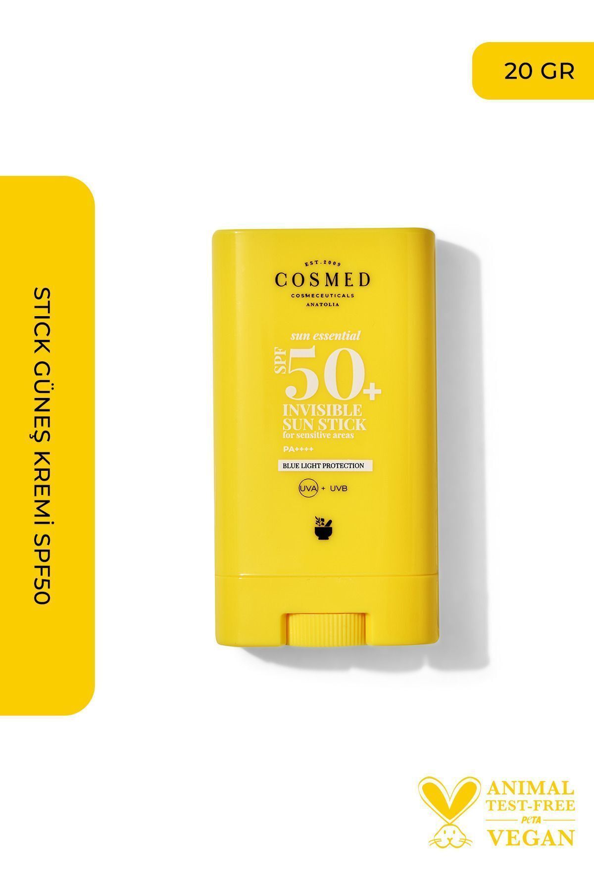 COSMED Sun Essentıal Yüksek Korumalı Güneş Koruyucu Sun Stick Spf50 Makyaj Üstü 20 G