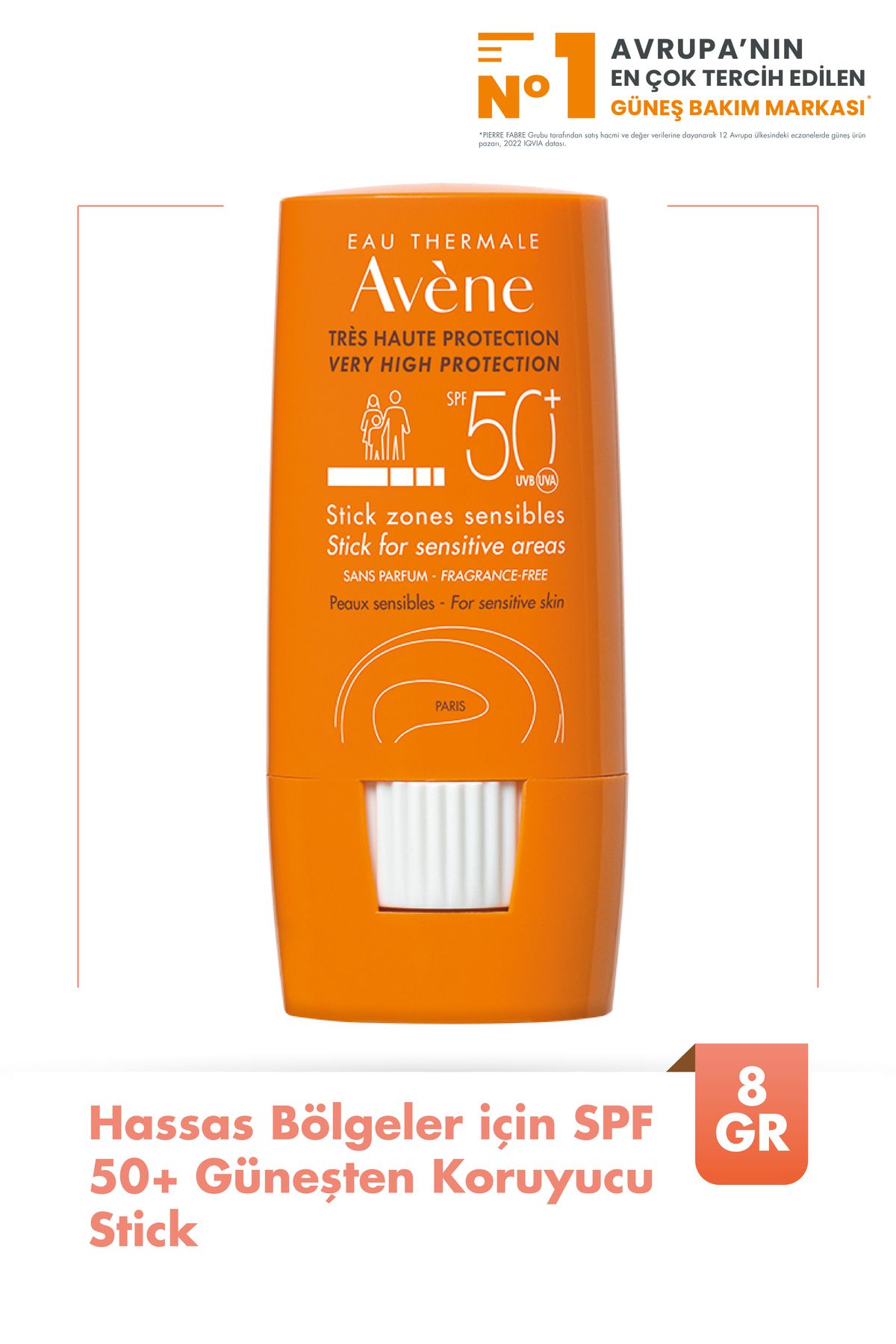 Avene Stick Hassas Bölgeler için SPF 50+ Yüksek Korumalı Stick Güneş Kremi 8 gr