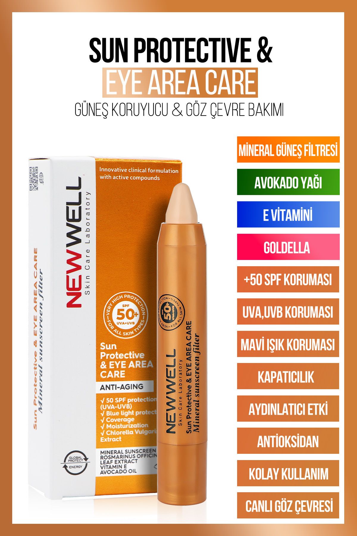 New Well Güneş Korumalı Göz Çevresi Concealer Cream 50+SPF