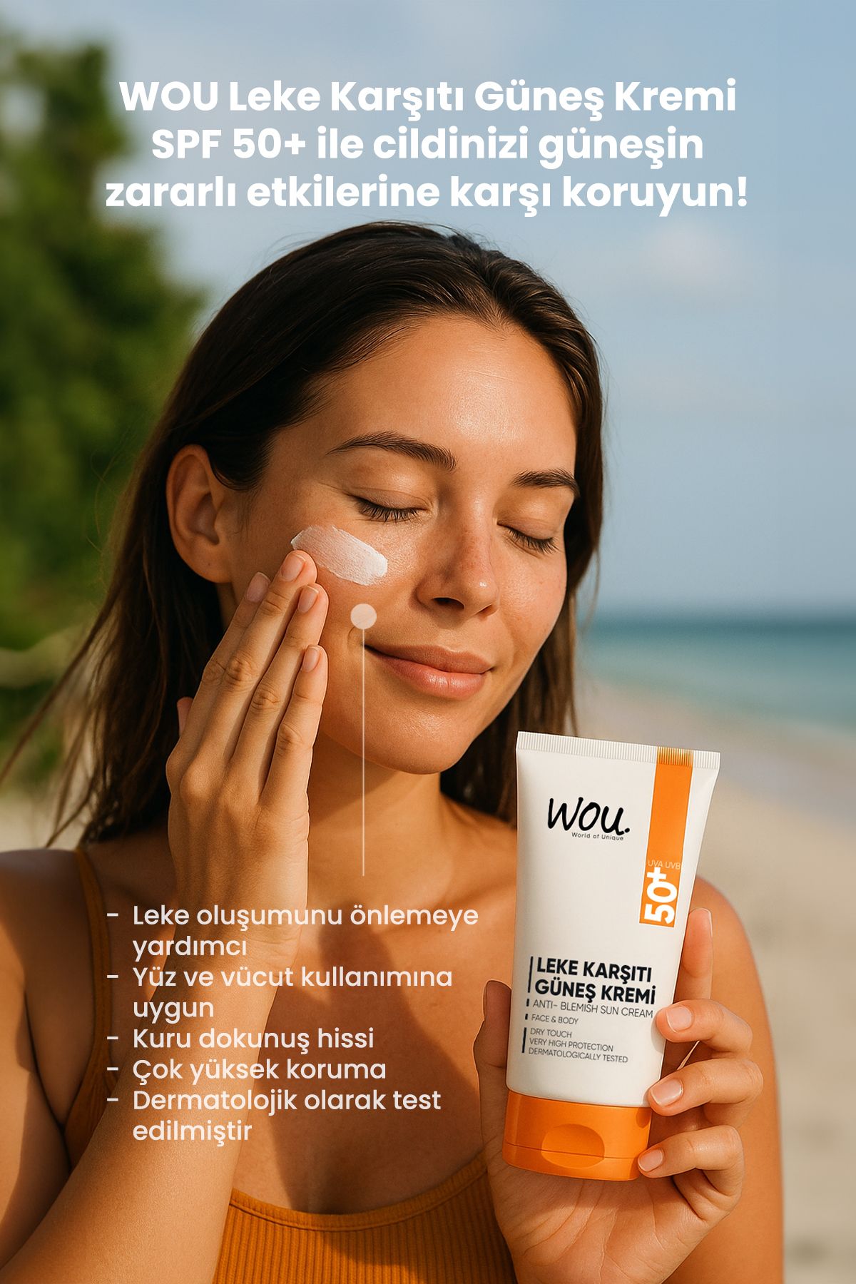 WOU World of Unique Wou Leke Karşıtı Yüksek Koruma Güneş Kremi Spf50 50 ml - Görsel 2