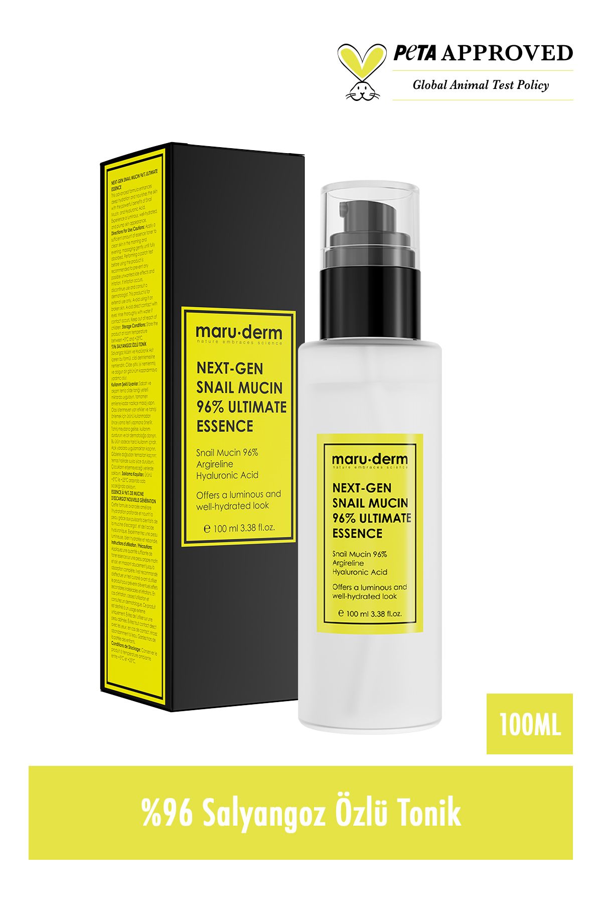Maru.Derm Next-Gen Snail Mucin 96% Ultimate Essence100ML - Salyangoz Özlü Nemlendirici ve Besleyici Tonik - Görsel 2