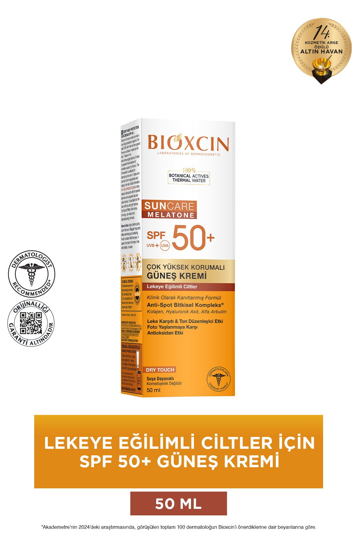 Bioxcin Sun Care Lekeye Eğilimli Ciltler Spf 50 Güneş Kremi 50 ml - Alfa Arbutin, Kolajen, Hyaluronik Asit
