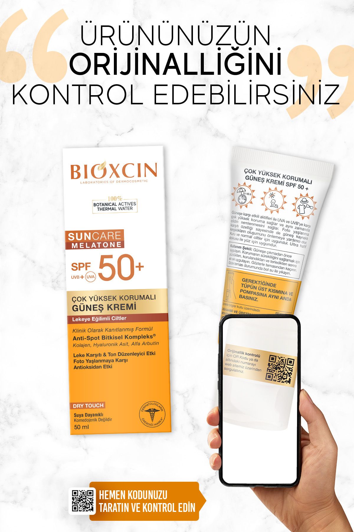 Bioxcin Sun Care Lekeye Eğilimli Ciltler Spf 50 Güneş Kremi 50 ml - Alfa Arbutin, Kolajen, Hyaluronik Asit - Görsel 2