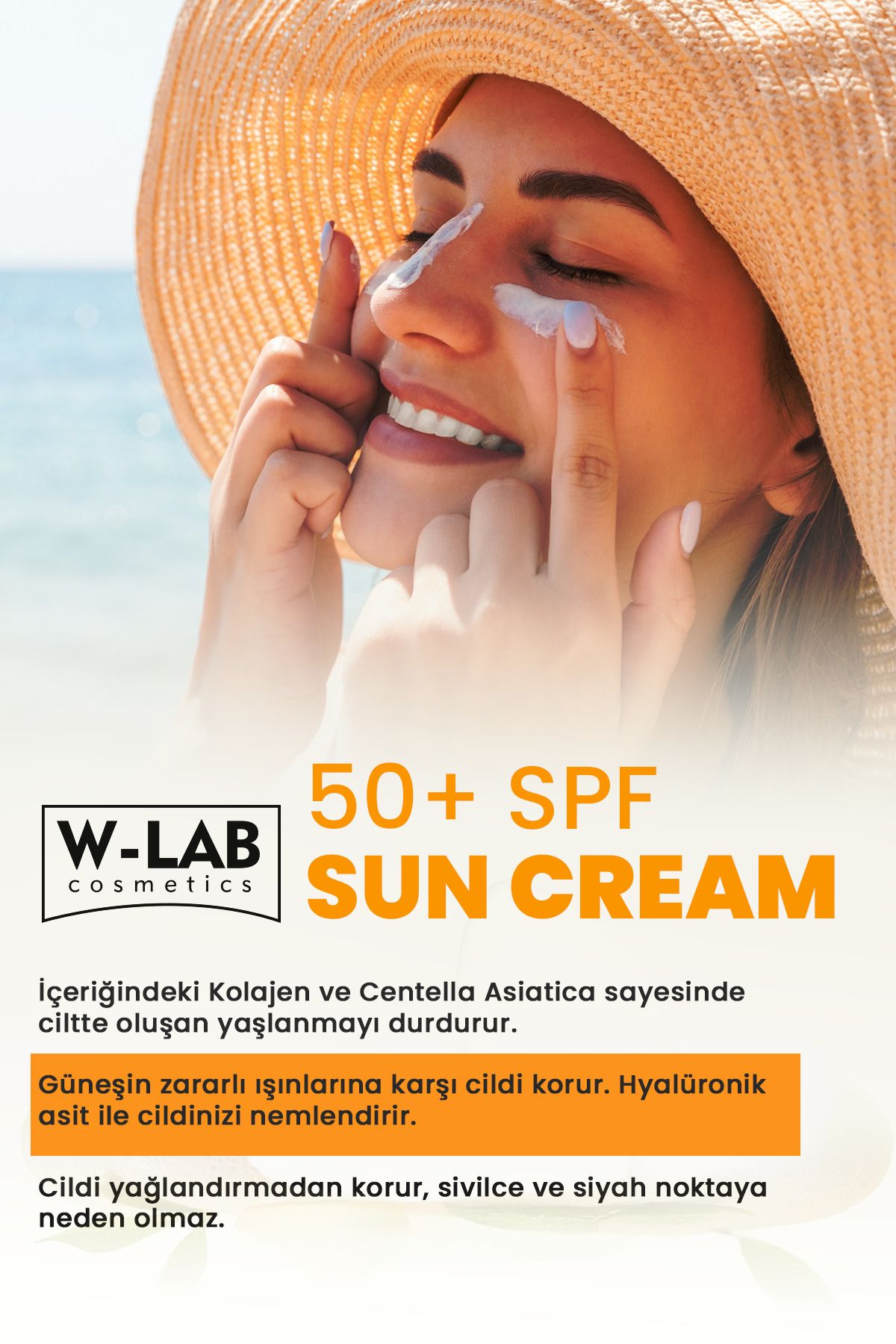 W-Lab Kozmetik Koruyucu 50+Spf Güneş Kremi 50 ml - Görsel 2