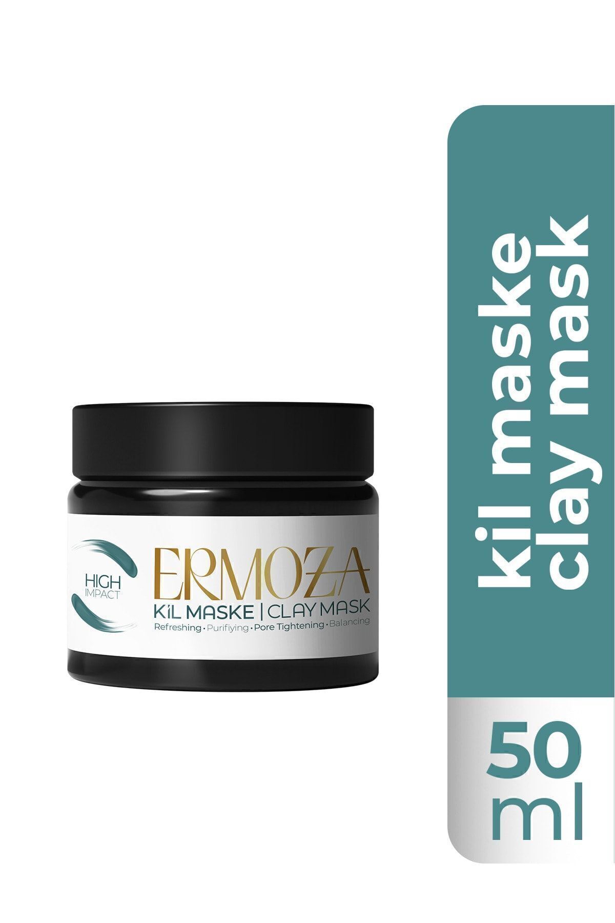 Ermoza Kozmetik High Impact - Siyah Nokta & Akne Karşıtı - Gözenek Sıkılaştırıcı - Arındırıcı Kil Maskesi 50ml