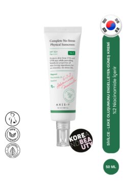 AXIS-Y Physical Sunscreen Spf 50 Pa 50ml Fiziksel Filtreli Leke Sivilce Karşıtı Yüz Güneş Kremi