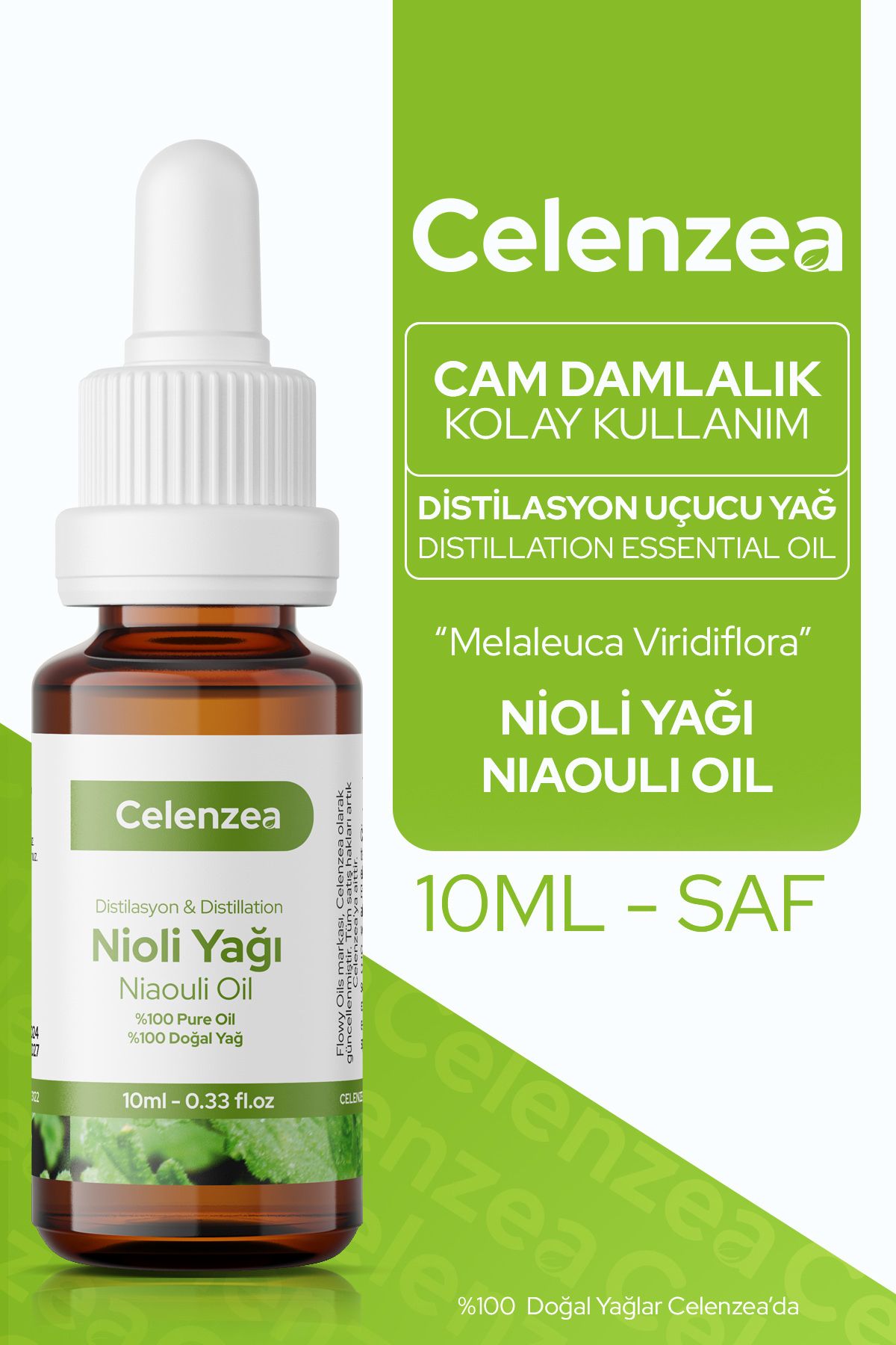 Flowy Oils Nioli Yağı Saf Sertifikalı %100 Doğal Bitkisel Uçucu Yağ Niaouli Essential Oil 10ml
