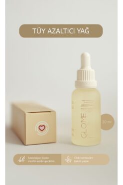 Glome Tüy Azaltıcı, Vücut Bakım Yağı- Pürüzsüz Etki- Cildi Nemlendirip Bakım Yapar (30ML)