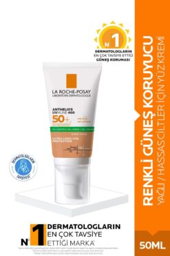 La Roche Posay Anthelios Spf 50 Yağlı Ciltler Için Renkli Yüksek Korumalı Yüz Güneş Kremi 50 ml