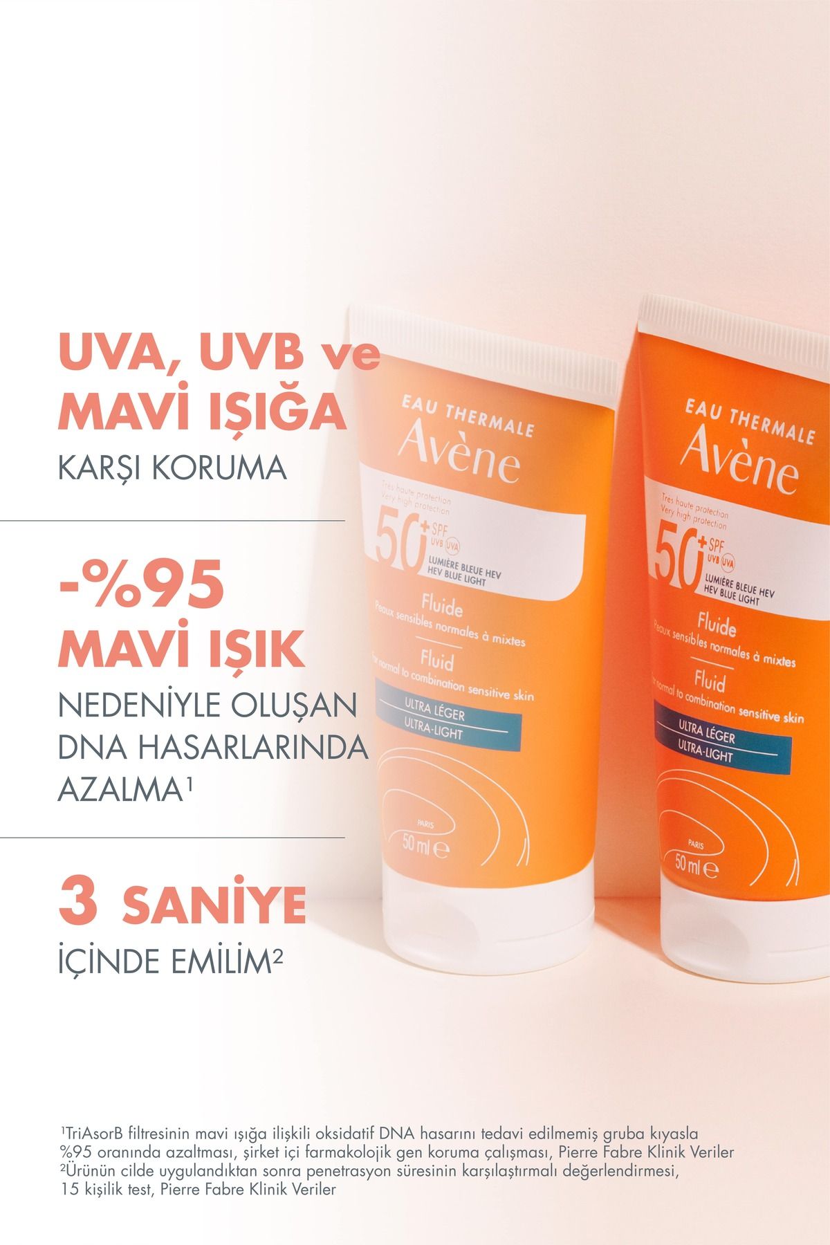 Avene Fluid SPF 50+ Normal ve Karma Ciltler için Yüksek Korumalı Yüz Güneş Kremi 50 ml - Görsel 2