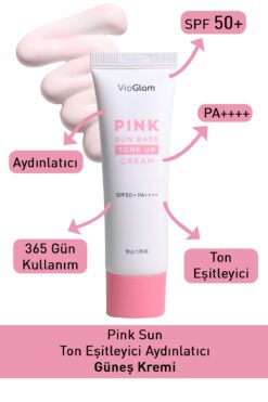 VioGlam Vio Pink Sun Base Tone Up Cream Spf50 Pa / Ton Eşitleyici Güneş Koruyucu Krem