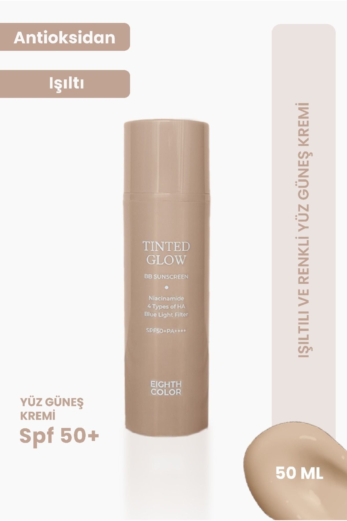 EIGHTH COLOR Tinted Glow Işıltılı ve Renkli Yüz Güneş Kremi