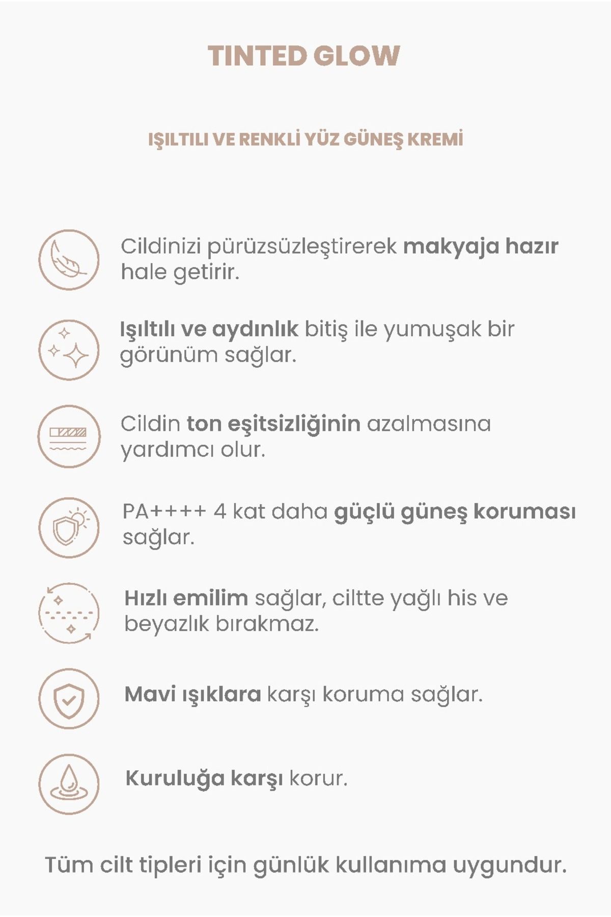 EIGHTH COLOR Tinted Glow Işıltılı ve Renkli Yüz Güneş Kremi - Görsel 2