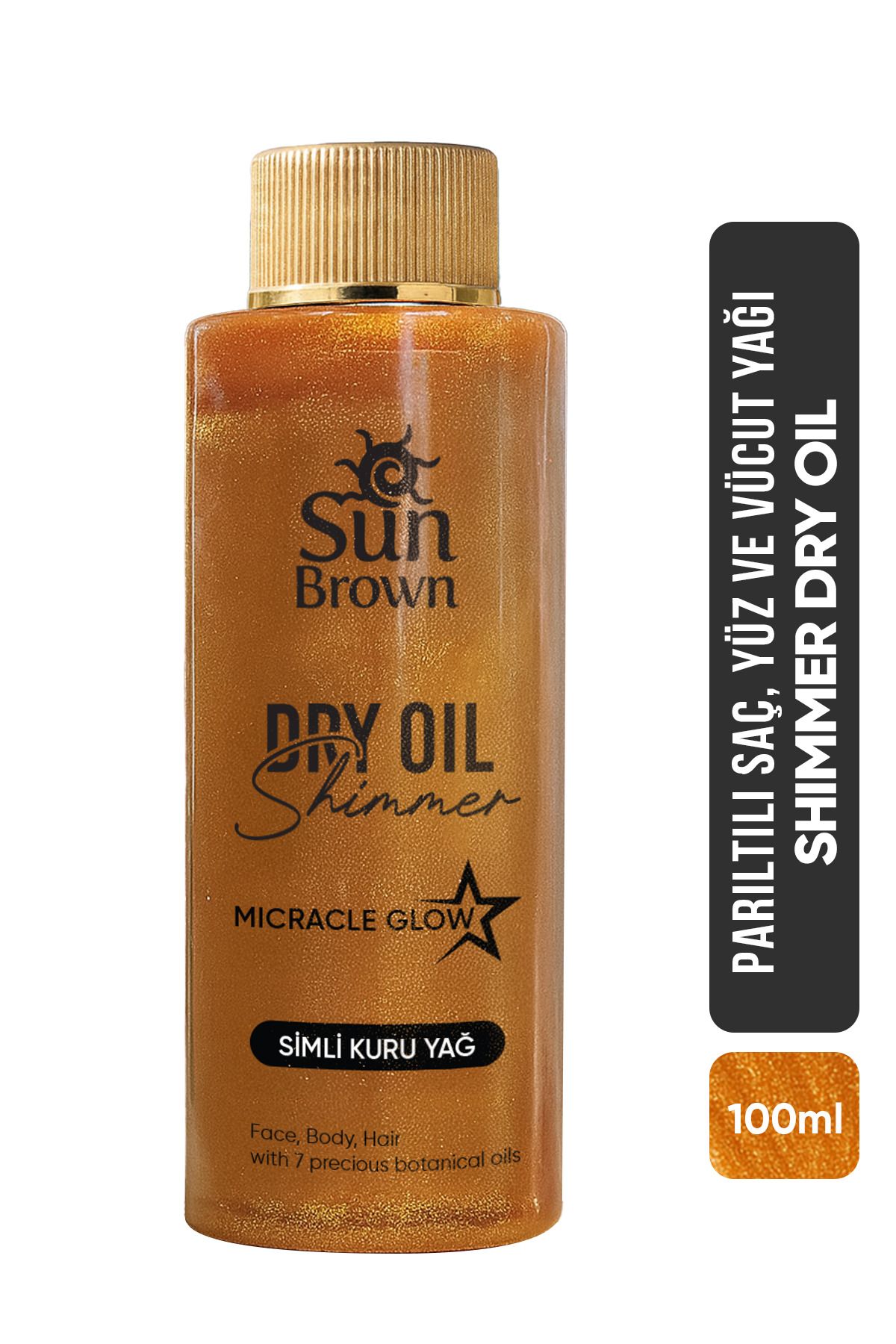 Sun Brown Parıltılı Işıltılı Saç Ve Vücut Yağı Shimmer Dry Oil Mucize Parıltı 100ml