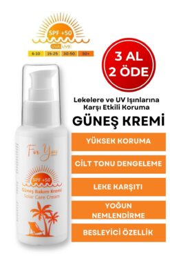 For You Gold Güneş Kremi Leke Karşıtı, Yüksek Korumalı Spf50+ Faktörlü 100 Ml Güneş Kremi