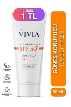 The Vivia Leke Karşıtı Yüksek Koruyucu Spf50 Yüz Güneş Kremi Tüm Cilt Tipleri 50 ml