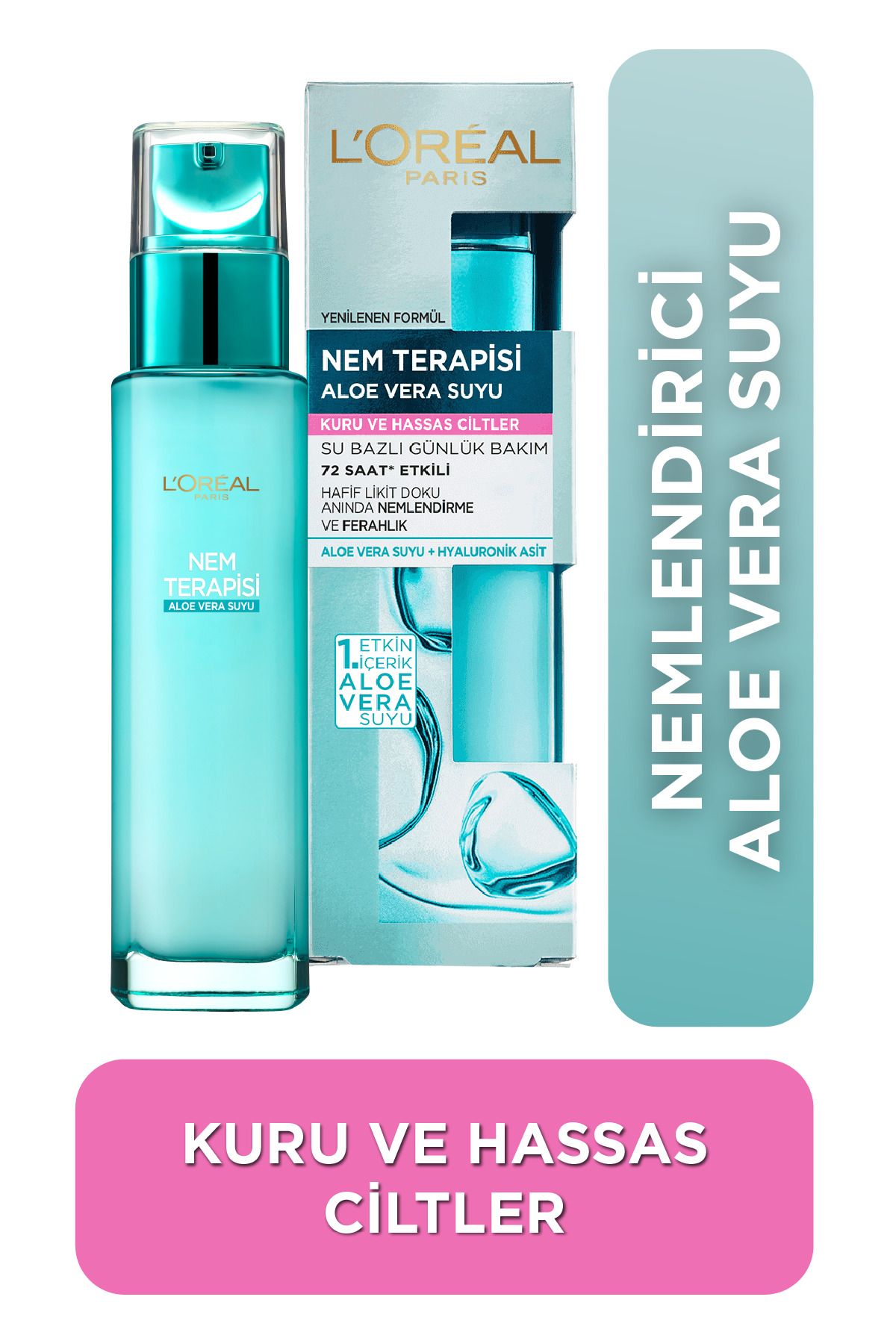 L'Oreal Paris Nem Terapisi Aloe Vera Suyu Kuru Ve Hassas Ciltler Krem 70 Ml