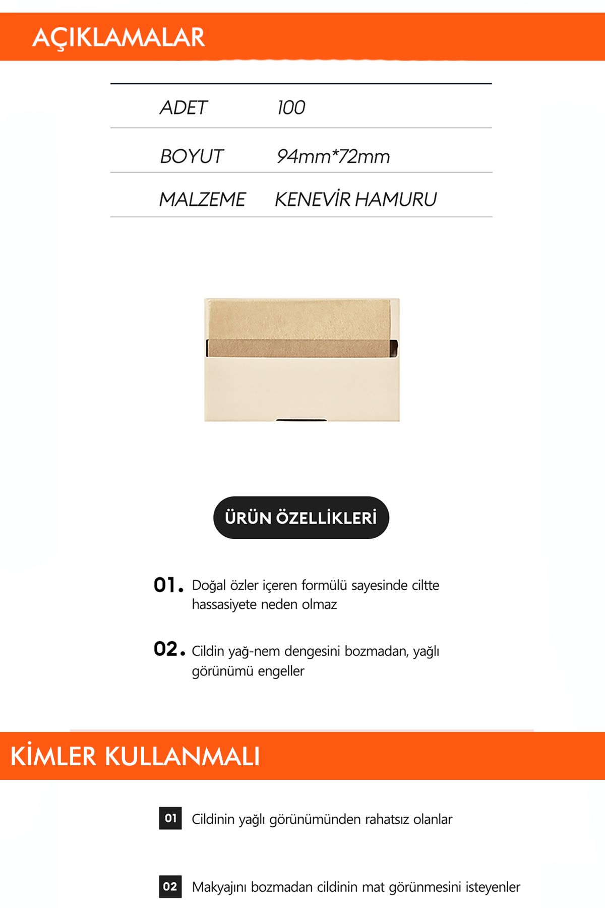 Missha Yağ Kontrol Kağıdı MISSHA Oil Control Paper (100 Adet) - Görsel 2
