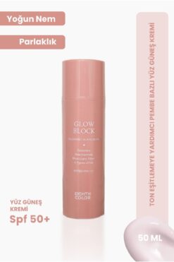 EIGHTH COLOR Glow Block Ton Eşitlemeye Yardımcı Pembe Bazlı Yüz Güneş Kremi