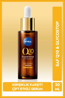 NIVEA Q10 Kırışıklık Karşıtı Çift Etkili Cilt Serumu 30ml, Saf Q10, Şeker Sebepli Kırışıklık Önleyici