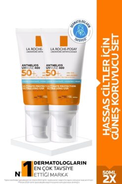 La Roche Posay Anthelios Uvmune Hassas Ciltler Için Yüksek Korumalı Yüz Güneş Kremi Set 50 ml SPF50+X2