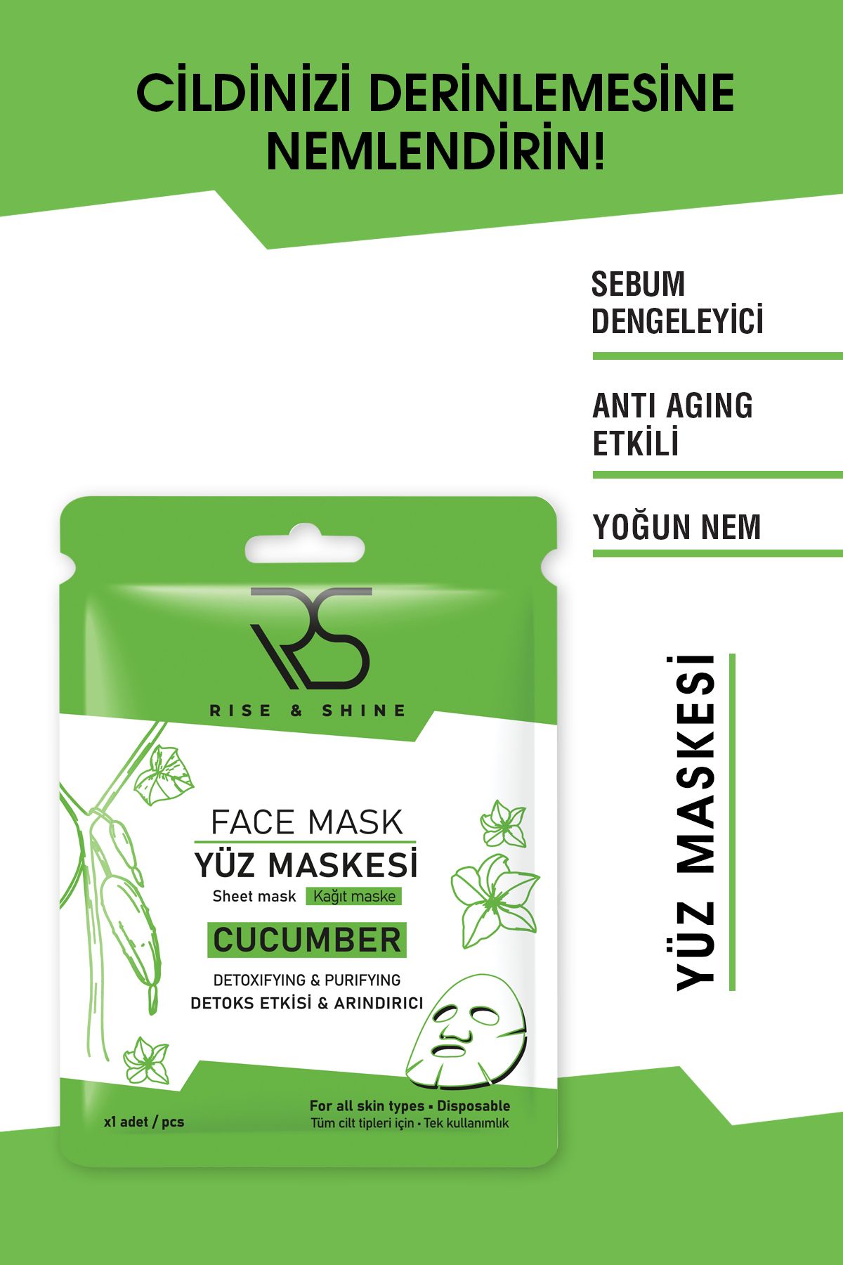 Rise & Shine Kağıt Yüz Maskesi