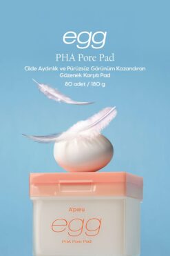 Missha Cilde Aydınlık & Pürüzsüz Görünüm Kazandıran Gözenek Karşıtı Cilt Bakım Pedi A'PIEU Egg Pha Pore Pad