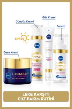NIVEA Luminous630 Thiamidol Etkili Leke Karşıtı Serum 30ml,gündüz Krem 40ml, Gece Krem 50ml, Göz Kremi15ml